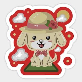 "Puppy Chic Charm" Sticker